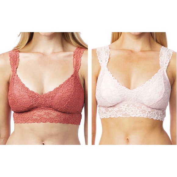 sz: L - No Boundaries Women’s Light Pink & Red Lace Convertible Bralette Bundle - Picture 1 of 7